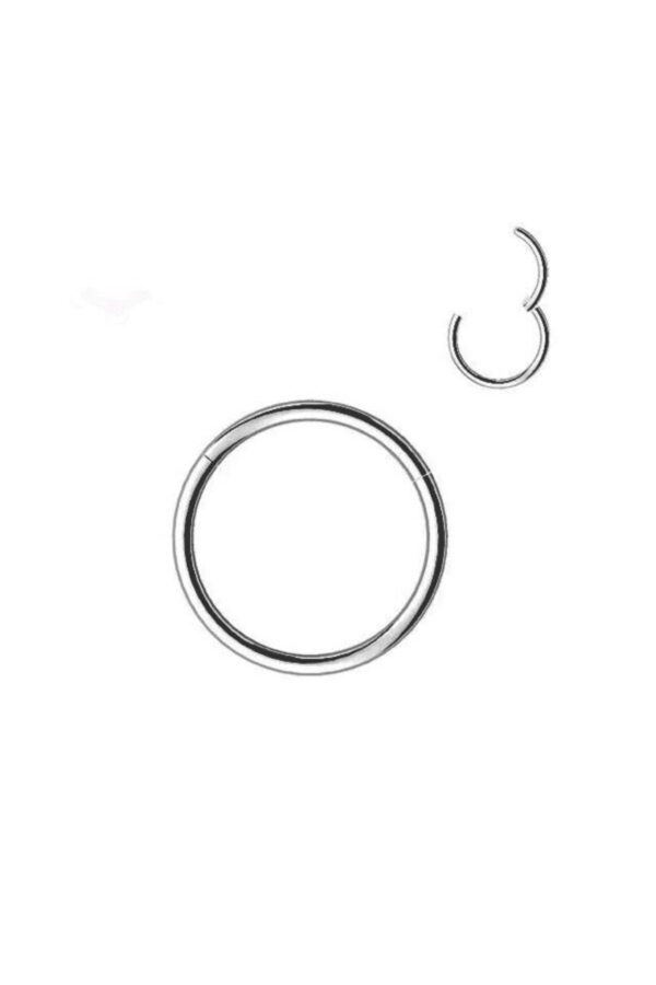 Toptan Gümüş Renk Paslanmaz Kararmaz Cerrahi Çelik Tam Halka Kıkırdak Tragus Helix Çelik Piercing - 3172
