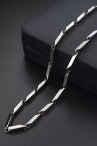 Toptan Gümüş Renkk Kararmaz Çelik Titanyum Melon Zincir Unisex Kararmaz Çelik Kolye Çelik Kolye - 3202