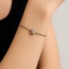 Toptan Gümüş Renk Sf Küp Zincir Unisex Çelik Bileklik - 3384