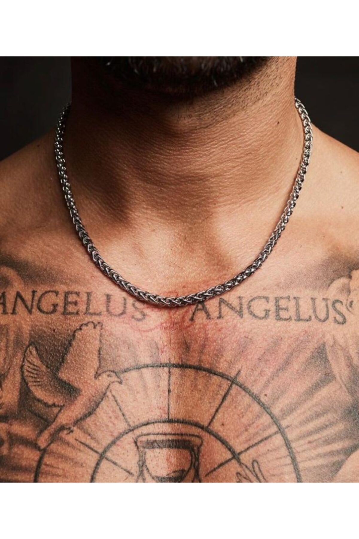 Toptan Angelus Lufigo Unisex Model Kalın Zincir Kolye - 155