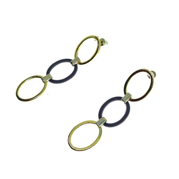 Toptan Altın Renk Oval Şık Sallantılı Küpe - 2208 - Görsel 3