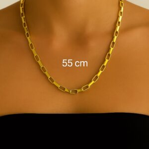 Toptan Altın Renk Cubixs Küp Model Zincir Unisex Çelik Kolye - 3342