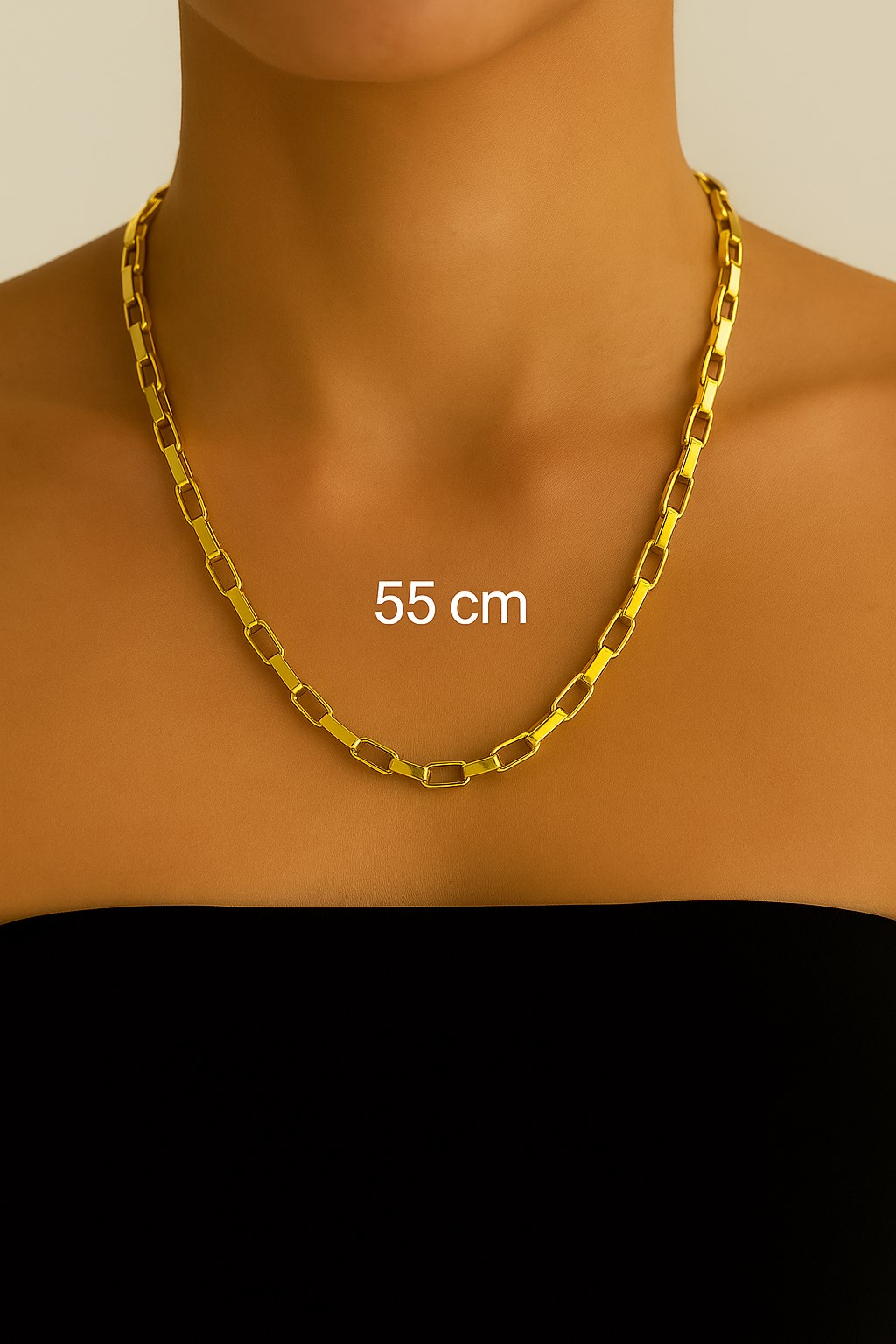 Toptan Altın Renk Cubixs Küp Model Zincir Unisex Çelik Kolye - 3342