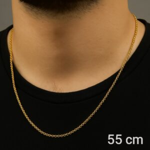 Toptan Altın Renk ince doc Unisex Çelik Kolye - 3364
