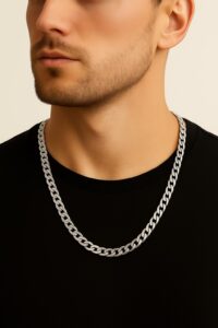 Toptan Gümüş Renk Unisex Erkek Metal Beyaz Çelik Zincir Kolye - 2674