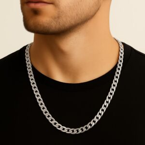 Toptan Gümüş Renk Unisex Erkek Metal Beyaz Çelik Zincir Kolye - 2674