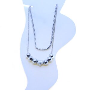 Toptan Gümüş Renk Asansör Sf 3 Küre Yıldız 3 Küre Çelik Halhal - 3475
