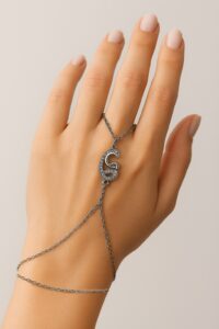 Toptan Gümüş Renk Çift Vav Çelik Şahmeran - 3573