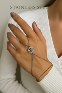 Toptan Gümüş Renk Kar Tanesi Çelik Şahmeran - 3574