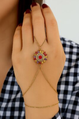 Toptan Altın Renk Yuvarlak Güneş Mix Çelik Şahmeran - 3553