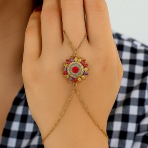 Toptan Altın Renk Yuvarlak Güneş Mix Çelik Şahmeran - 3553