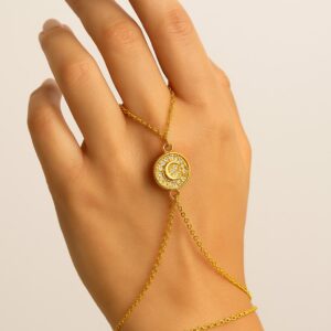 Toptan Altın Renk Ay Yıldız Top Sf Zincir Çelik Şahmeran - 3504