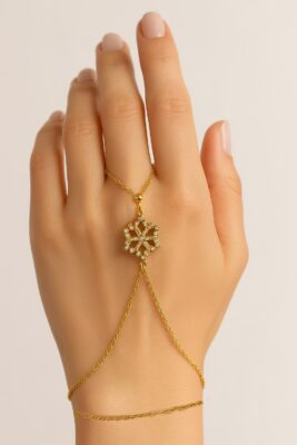 Toptan Altın Renk Kar Tanesi Çelik Şahmeran - 3572