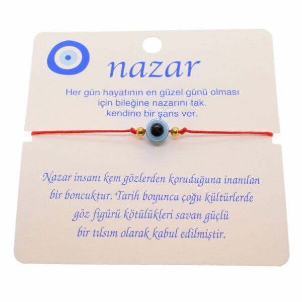Toptan Altın Renk İp Karışık Göz Nazar İp Bileklik - 1808 - Görsel 8