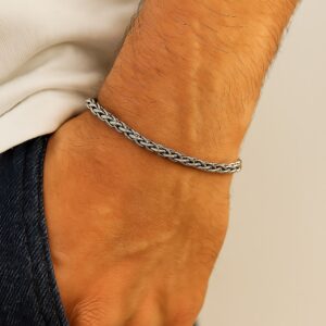 Toptan Gümüş Renk Chavin Angelus Lufigo Unisex Erkek Çelik Zincir  Çelik Bileklik - 2803