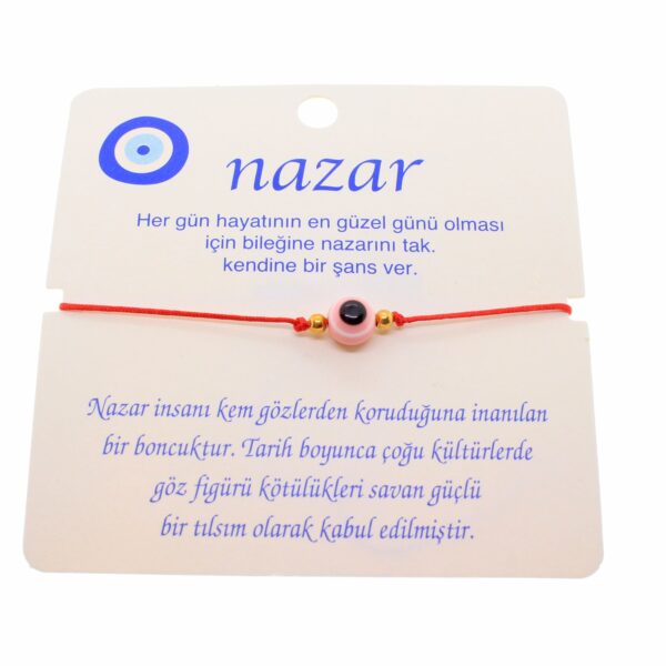 Toptan Altın Renk İp Karışık Göz Nazar İp Bileklik - 1808 - Görsel 6