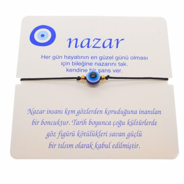 Toptan Altın Renk İp Karışık Göz Nazar İp Bileklik - 1808 - Görsel 7