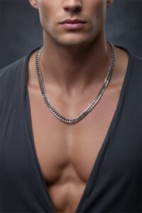 Toptan Kalın Sık Aralıklı Yassı Zincir Unisex Kolye - 240