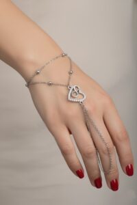 Toptan Gümüş Renk Kalp Sonsuzluk Çelik Şahmeran - 3512
