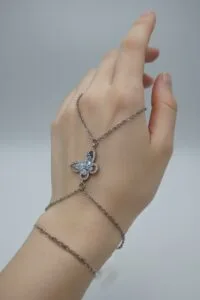 Toptan Gümüş Renk Kelebek Çelik Şahmeran - 3520