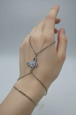 Toptan Gümüş Renk Kelebek Çelik Şahmeran - 3520