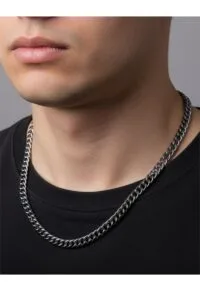 Toptan Kalın 6mm Sık Aralıklı Yassı Zincir Siyah Renk Unisex Kolye - 346 9 ccbefd1d799d48818f621773ca238015-toptan taki