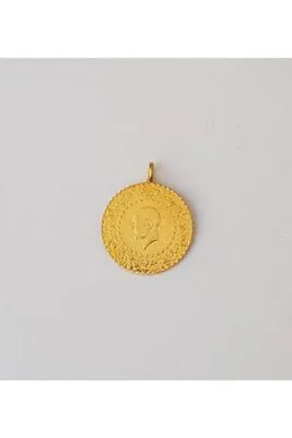 Toptan 22 Ayar Altın Kaplama Kulplu Tarihli Oyun Parası Çeyrek - 201