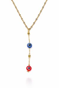 Alternative view of Toptan Altın Renk Dudak Zincir Nazar Göz Ye Model Yeni Sezon Çelik Kolye - 3825