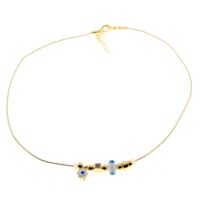 Alternative view of Toptan Altın Renk Beyaz Mineli Yonca Pandora Model Zirkon Kolye  - 2996