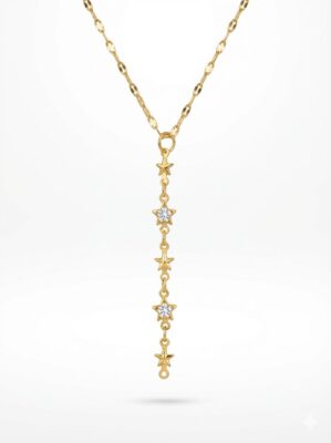 Toptan Altın Renk Dudak Zincir Yıldız Ye Model Yeni Sezon Çelik Kolye - 3823