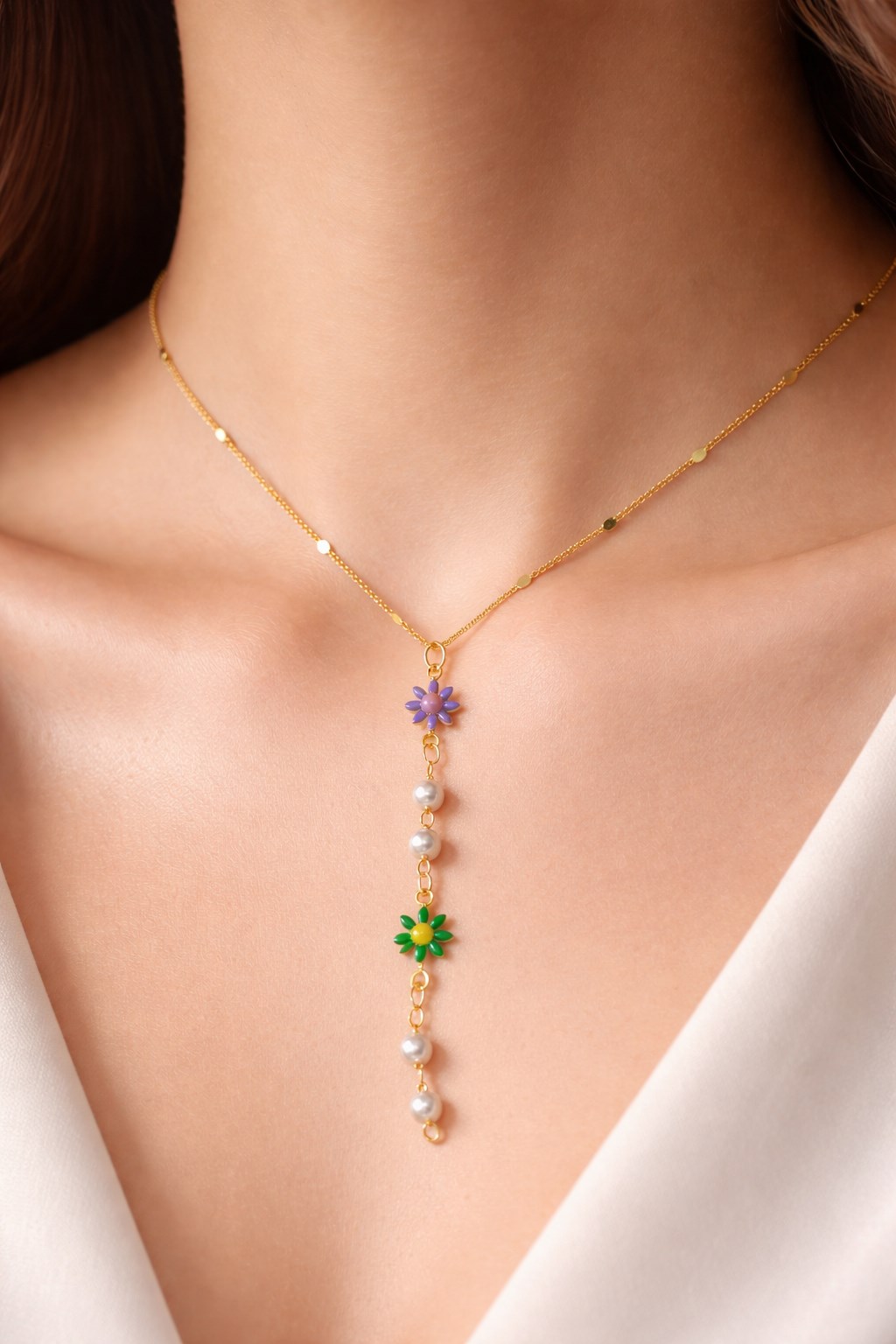 Toptan Altın Renk Ezme Zincir Çiçek İnci Ye Model Çelik Kolye - 3829 5 Toptan Altın Renk Ezme Zincir Çiçek İnci Ye Model Çelik Kolye - 3829 - Görsel 3