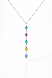 Alternative view of Toptan Gümüş Renk Ezme Zincir Sıralı Oval Ye Model Çelik Kolye - 3840