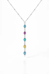 Alternative view of Toptan Gümüş Renk Ezme Zincir Sıralı Oval Ye Model Çelik Kolye - 3840