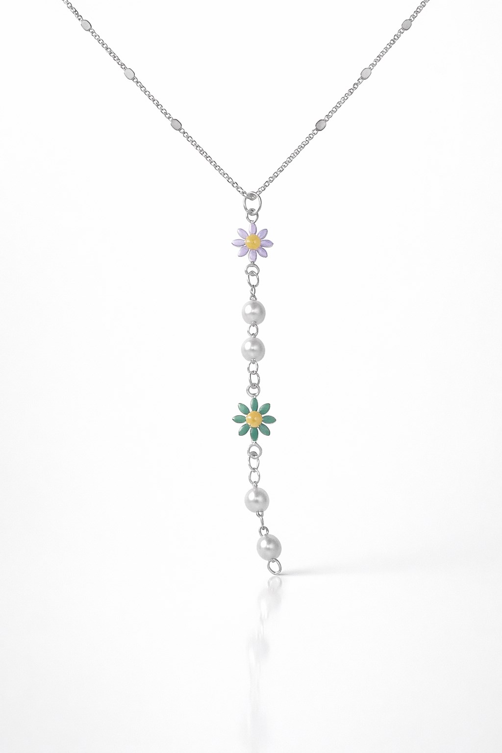 Toptan Gümüş Renk Ezme Zincir Çiçek İnci Ye Model Çelik Kolye - 3838 3 Toptan Gümüş Renk Ezme Zincir Çiçek İnci Ye Model Çelik Kolye - 3838