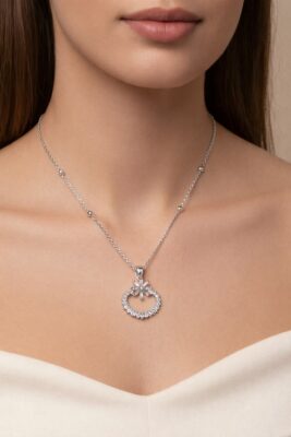 Toptan Gümüş Renk Baget Yuvarlak Model Top Zincir Çelik Kolye - 3865