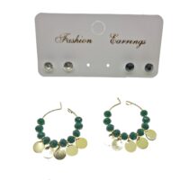 Toptan Altın Renk Yeşil Boncuk Yuvarlak Pullu Şık Sallantılı El İşi Kombin Küpe - 2224 7 326a3b54ee824835ab873390e45ba602-toptan taki