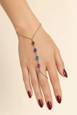 Toptan Gümüş Renk Oval Zirkon Taş Çelik Şahmeran - 3895