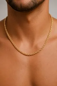 Alternative view of Toptan Altın Renk Chavin Angelus Lufigo Unisex Erkek Çelik Zincir Kolye 55 Cm Çelik Kolye  - 3874