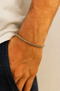 Toptan Altın Renk Chavin Angelus Lufigo Unisex Erkek Çelik Zincir  Çelik Bileklik - 3875