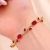 Toptan Altın Renk Bordo Zirkon Taşlı Lale Çelik Bileklik - 3928 1 daf5cb50653e404799e72b6c33663620-toptan taki