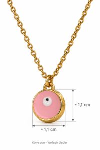 Toptan Altın Renk Pembe Yuvarlak Göz Çelik Kolye - 3983 7 Toptan Altın Renk Pembe Yuvarlak Göz Çelik Kolye - 3983 - Görsel 3