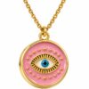 Toptan Altın Renk Pembe Nazar Göz Çelik Kolye - 3995 2 40872bc21b924c68854a36c10899b388-toptan taki