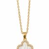 Toptan Altın Renk Beyaz Sedefli Van Cleef Kolye Sf Zincir Çelik Kolye - 3974 2 a248efb335344cf7878a2143733bf844-toptan taki