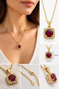 Toptan Altın Renk Kare Kırmızı Taşlı Kolye Sf Zincir Çelik Kolye - 3976 14 Toptan Altın Renk Kare Kırmızı Taşlı Kolye Sf Zincir Çelik Kolye - 3976 - Görsel 3